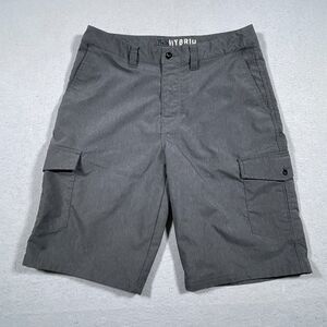 BKE Buckle Cargo Hybrid Shorts Mens‎ 30 Grey Athletic Fit Flat Front Pockets 10"